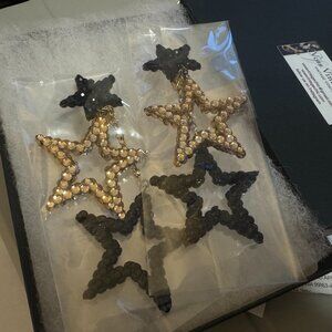 Vintage Richard Kerr Star-Shaped Rhinestone Ear Clips – Repair Needed